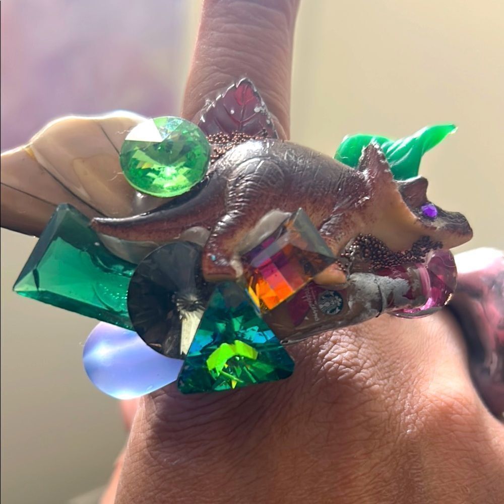 Wendy Gell Colorful Dinosaur Statement Ring
